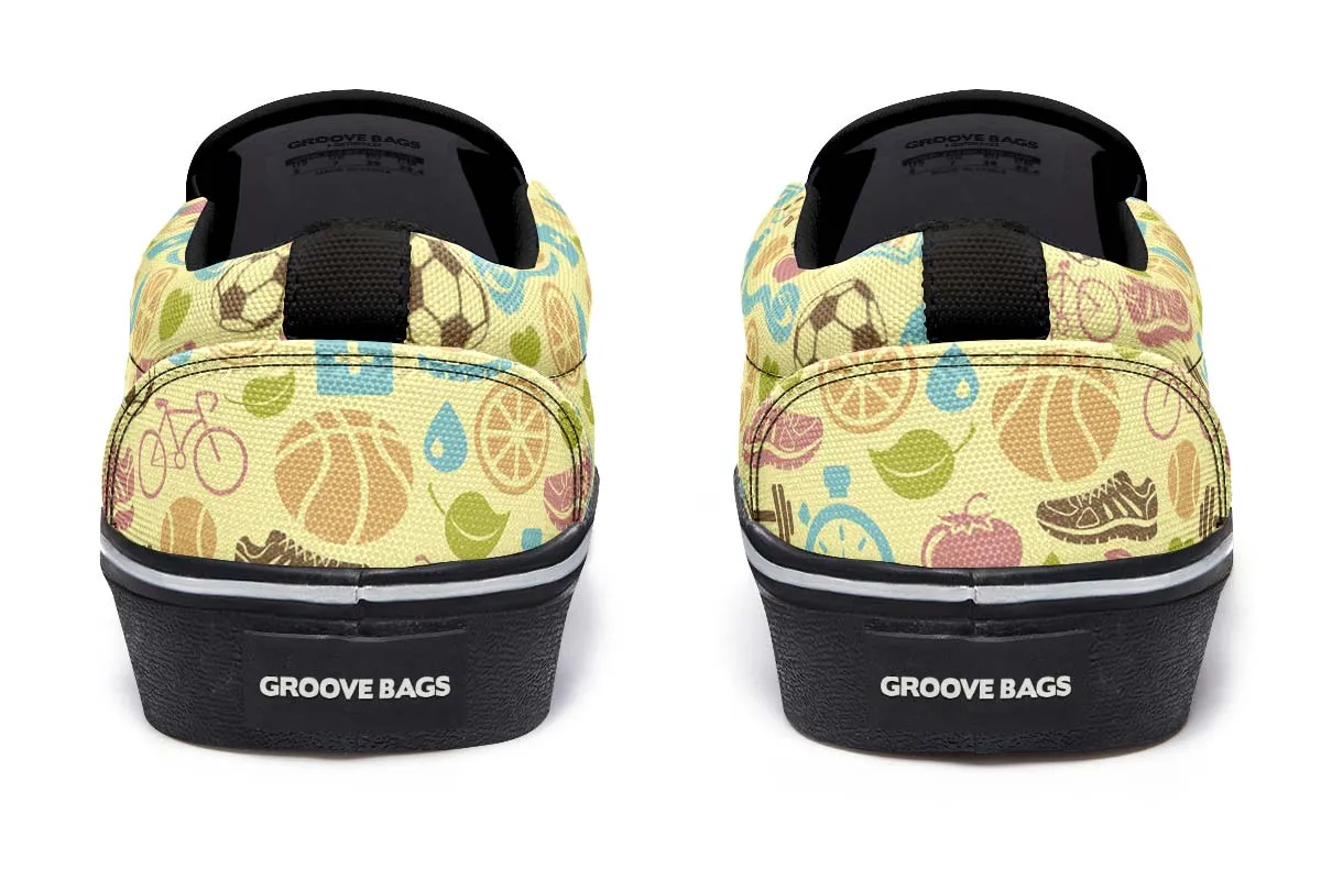 Fitness Training Pattern Slip-On Shoes