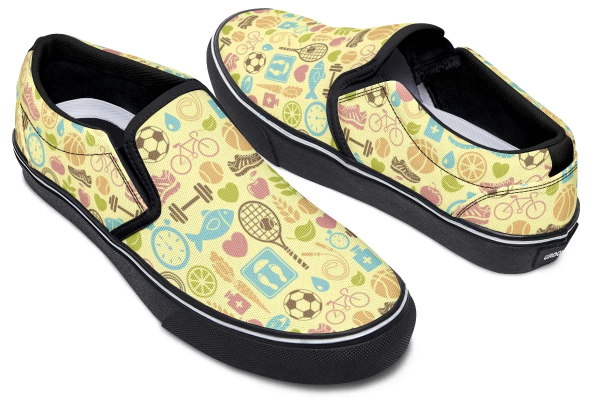 Fitness Training Pattern Slip-On Shoes