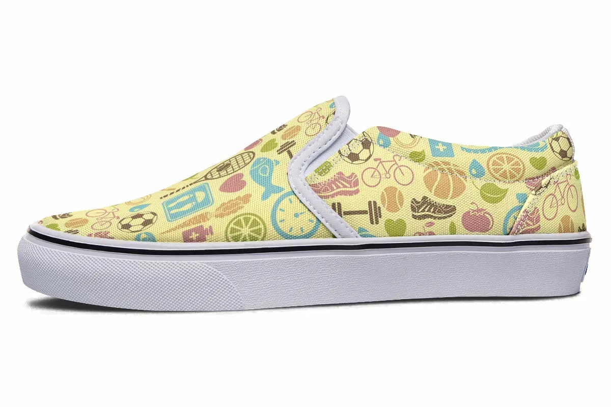 Fitness Training Pattern Slip-On Shoes