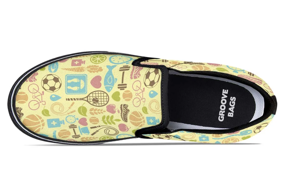 Fitness Training Pattern Slip-On Shoes