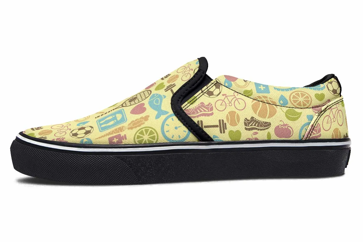 Fitness Training Pattern Slip-On Shoes