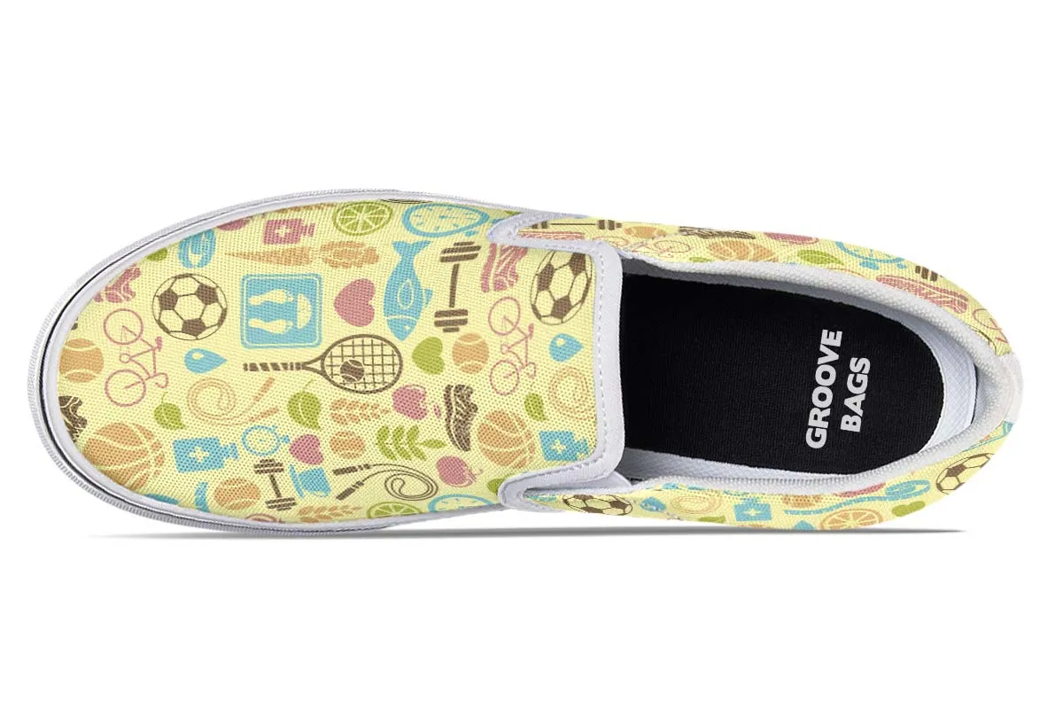 Fitness Training Pattern Slip-On Shoes