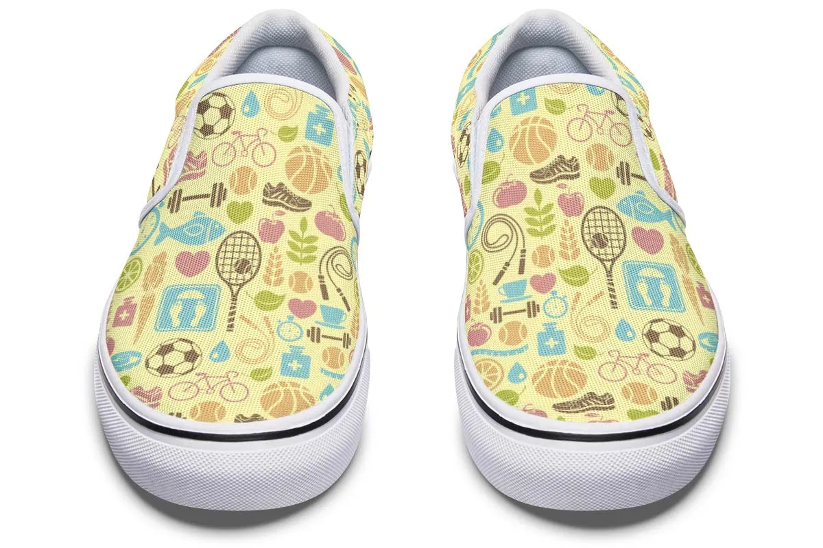 Fitness Training Pattern Slip-On Shoes