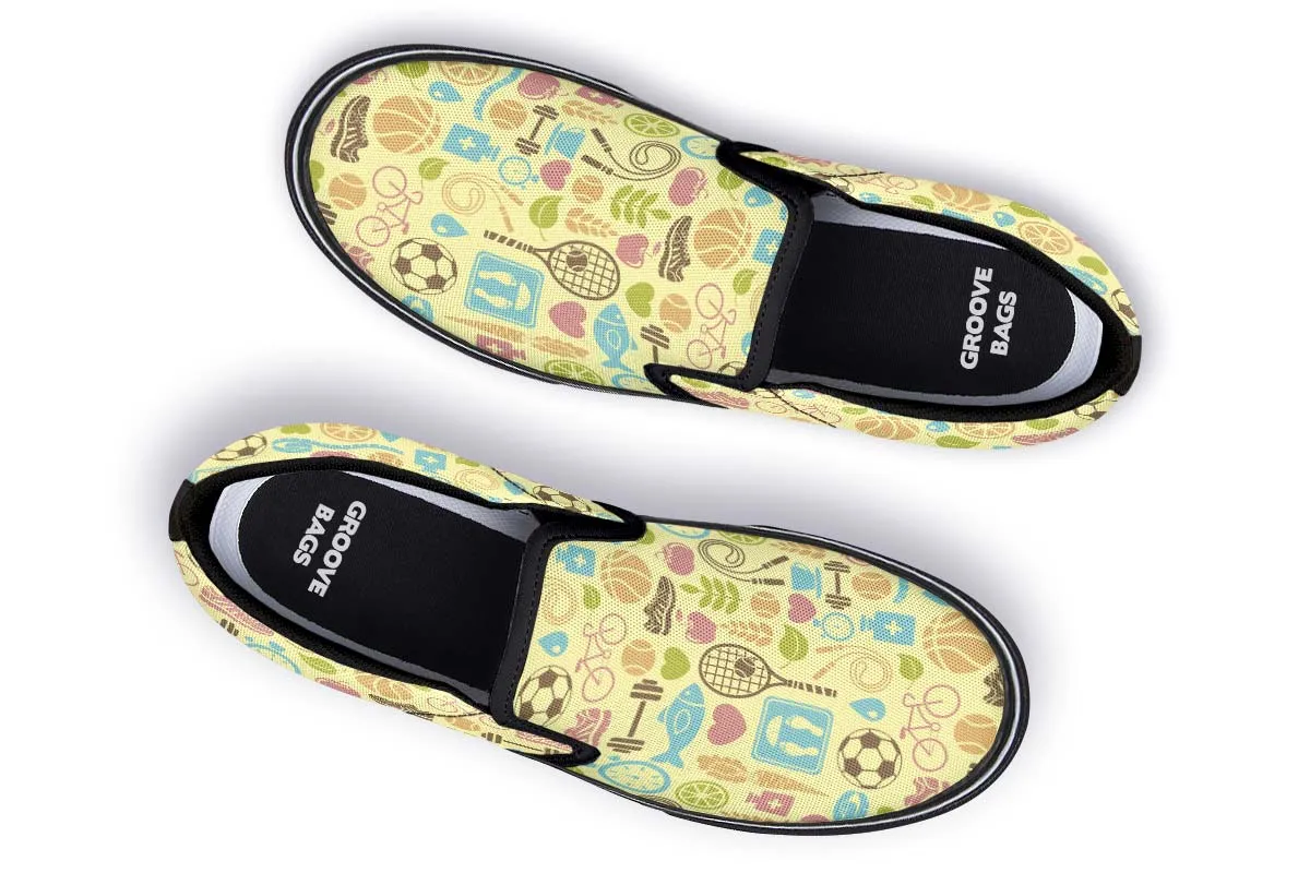 Fitness Training Pattern Slip-On Shoes