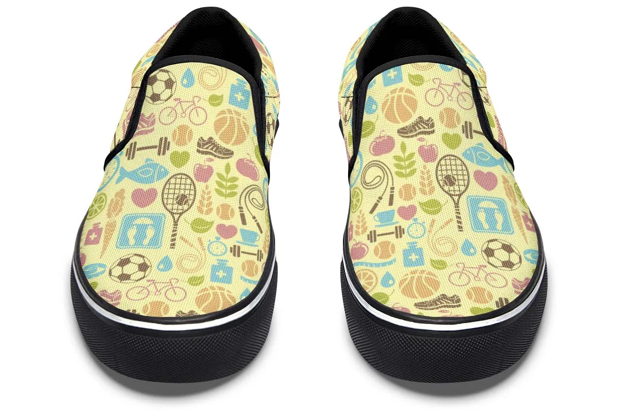 Fitness Training Pattern Slip-On Shoes