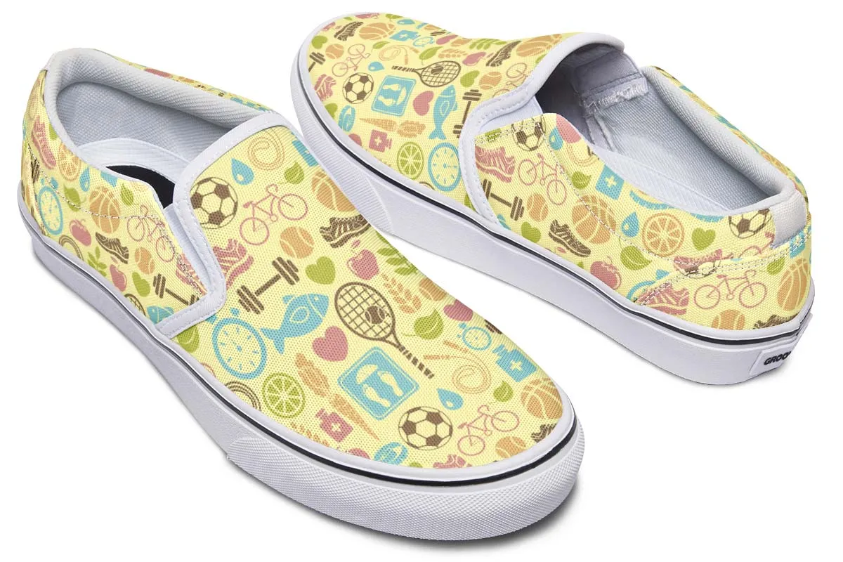 Fitness Training Pattern Slip-On Shoes