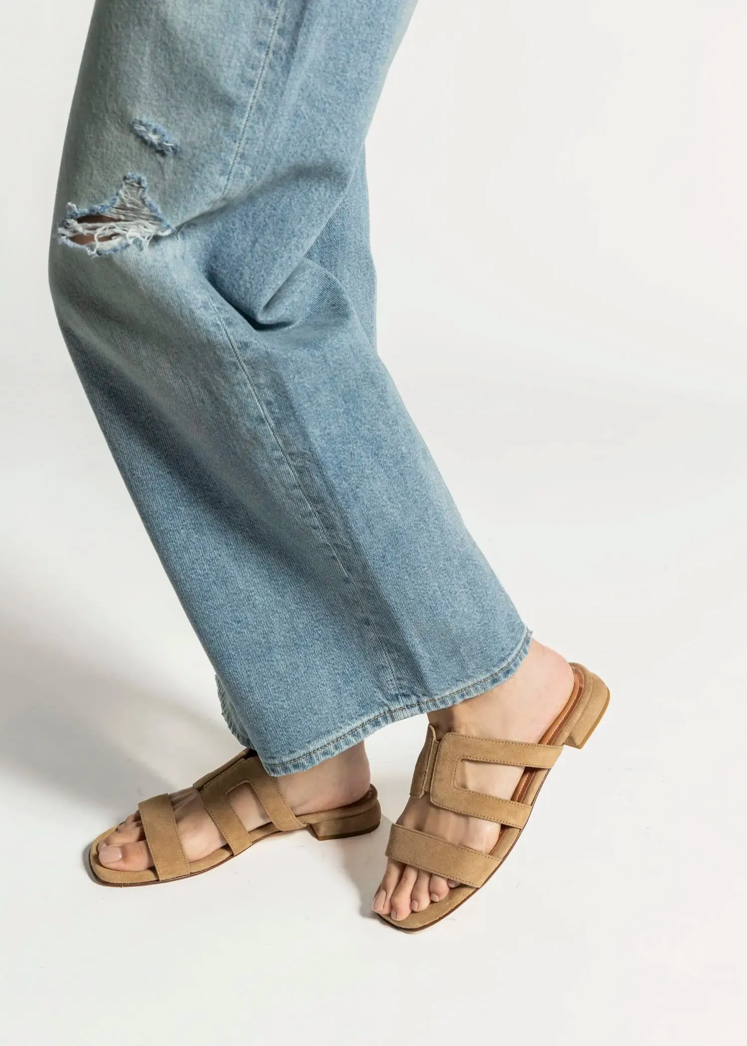 Flat Suede Sandal
