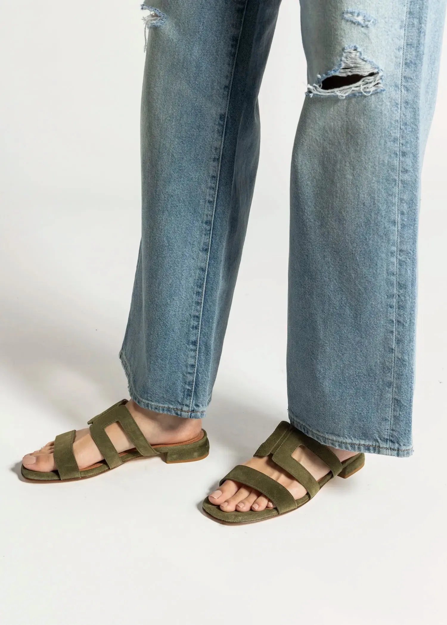 Flat Suede Sandal