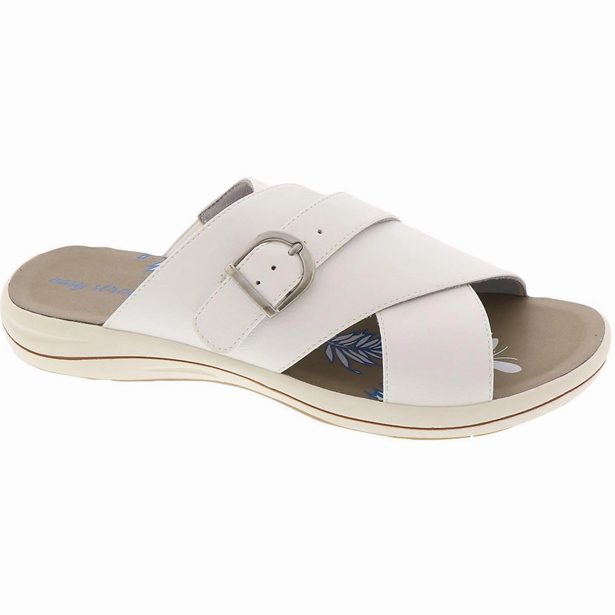 Flint Womens Faux Leather Strappy Slide Sandals