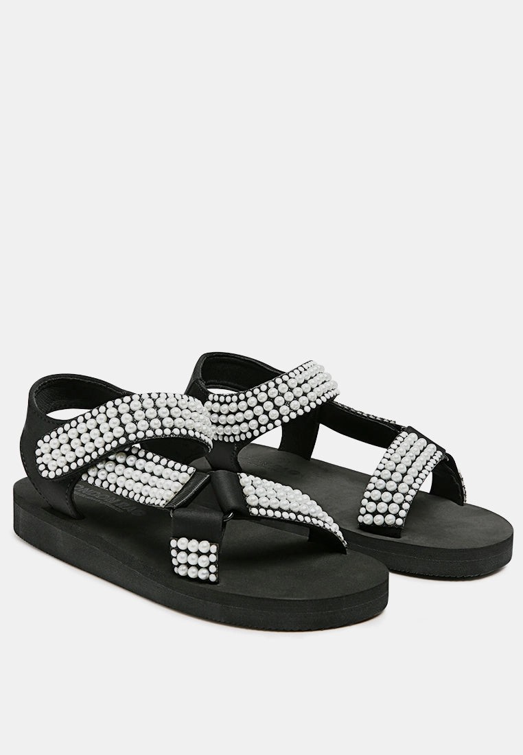 floater sandals in black