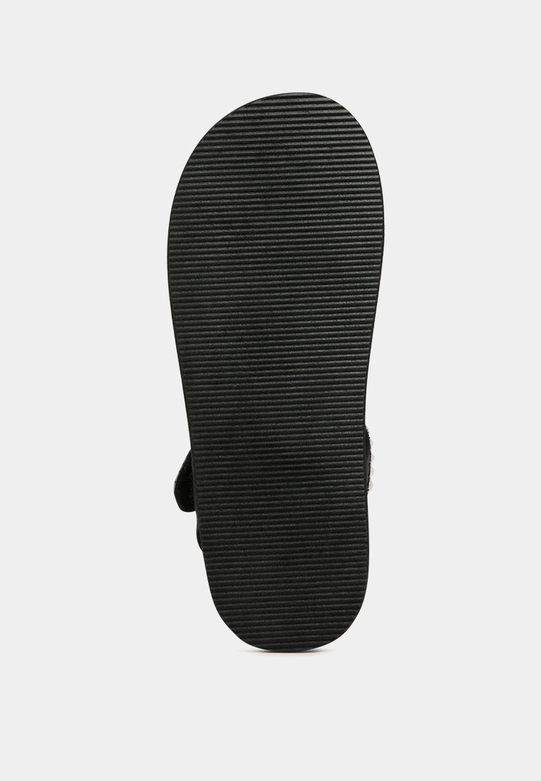 floater sandals in black