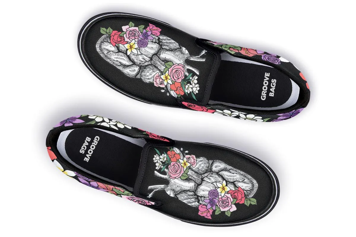 Floral Anatomy Heart Slip-On Shoes