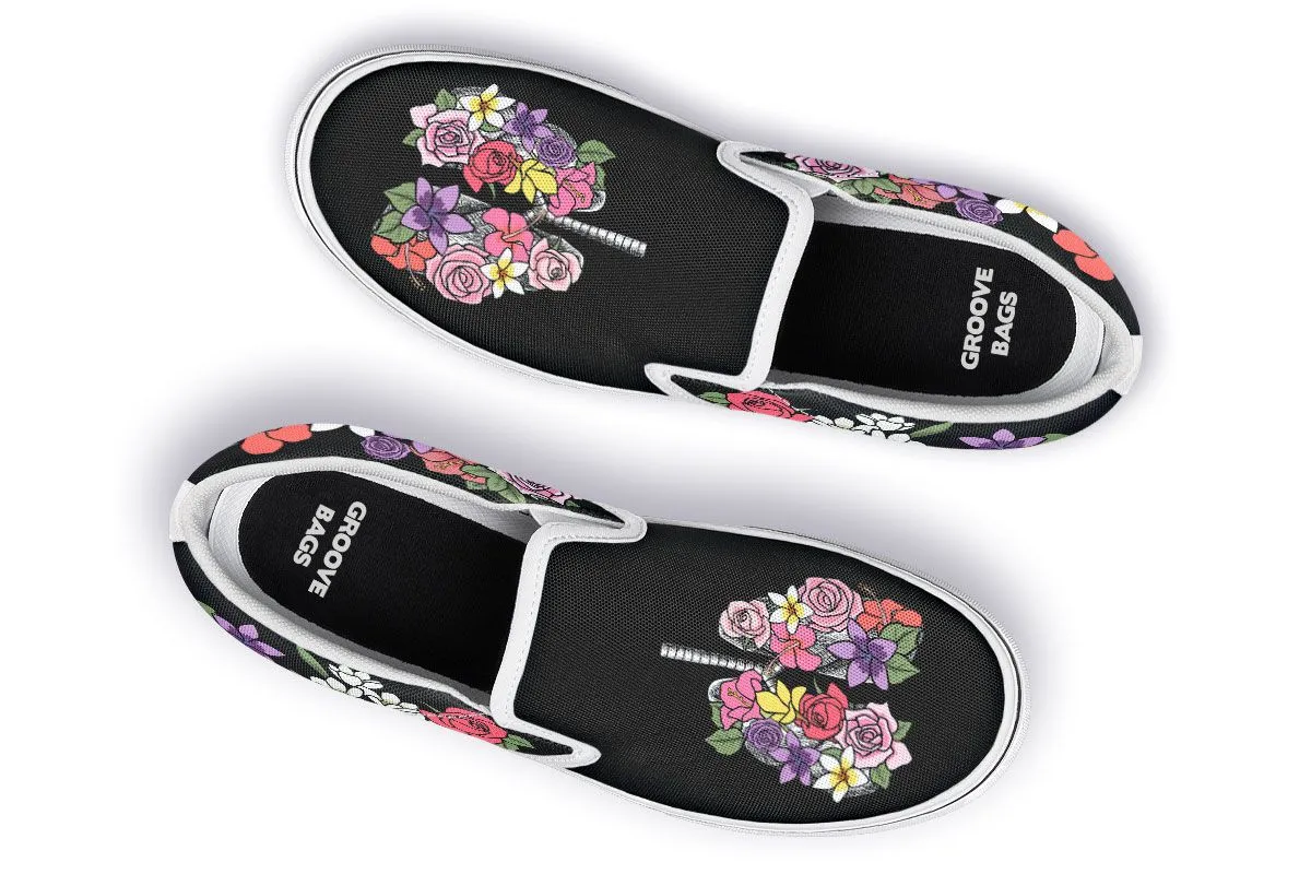 Floral Anatomy Lungs Slip-On Shoes