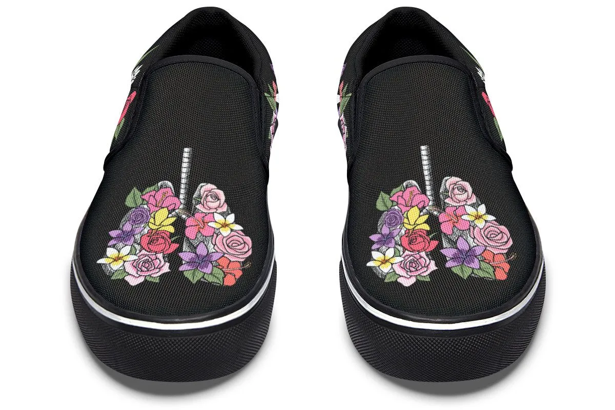 Floral Anatomy Lungs Slip-On Shoes
