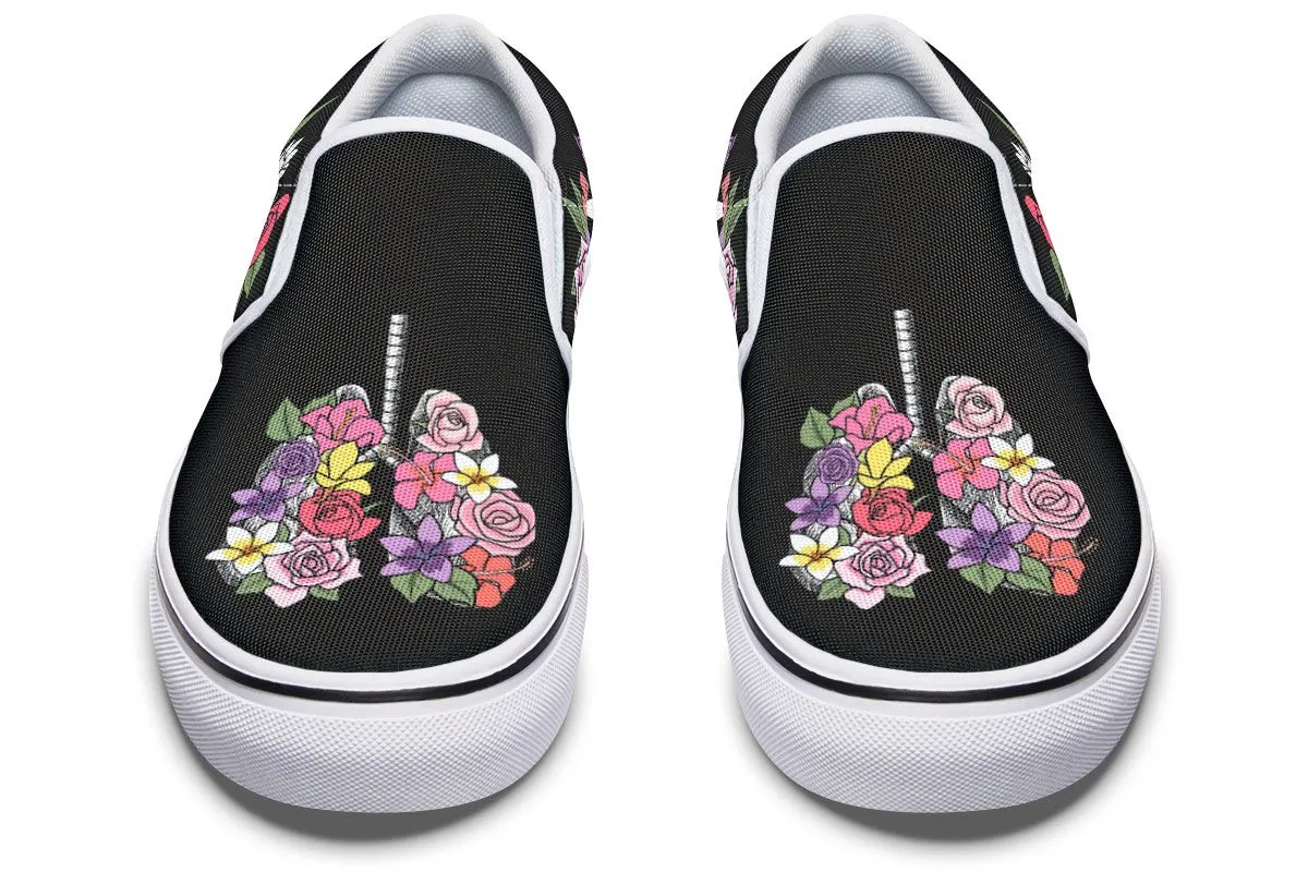 Floral Anatomy Lungs Slip-On Shoes