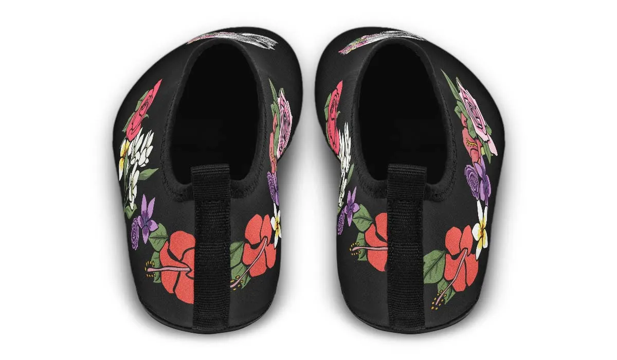 Floral Anatomy Skull Aqua Barefoot Shoes