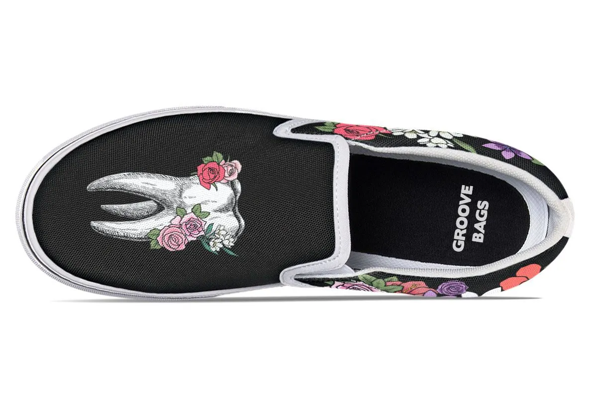 Floral Anatomy Tooth Slip-On Shoes