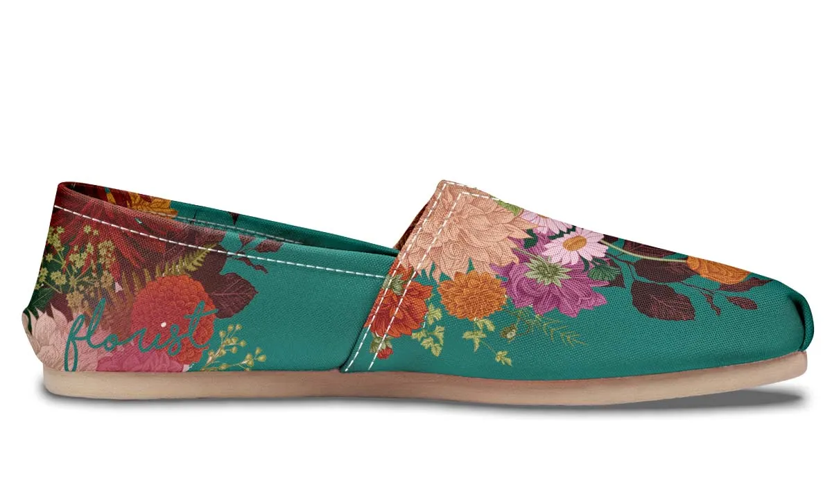 Floral Arrangement Blue Casual Shoes