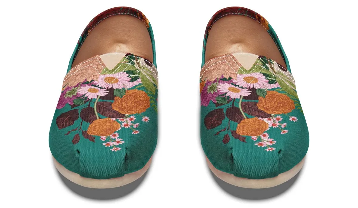 Floral Arrangement Blue Casual Shoes