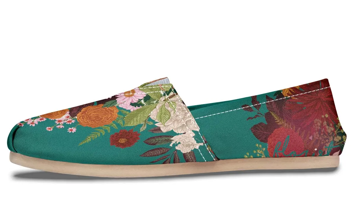 Floral Arrangement Blue Casual Shoes