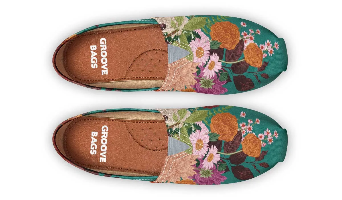 Floral Arrangement Blue Casual Shoes