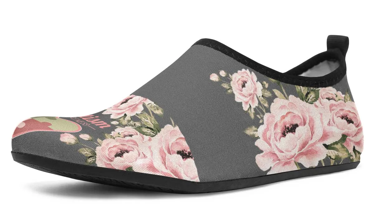 Floral Autism Awareness Aqua Barefoot Shoes