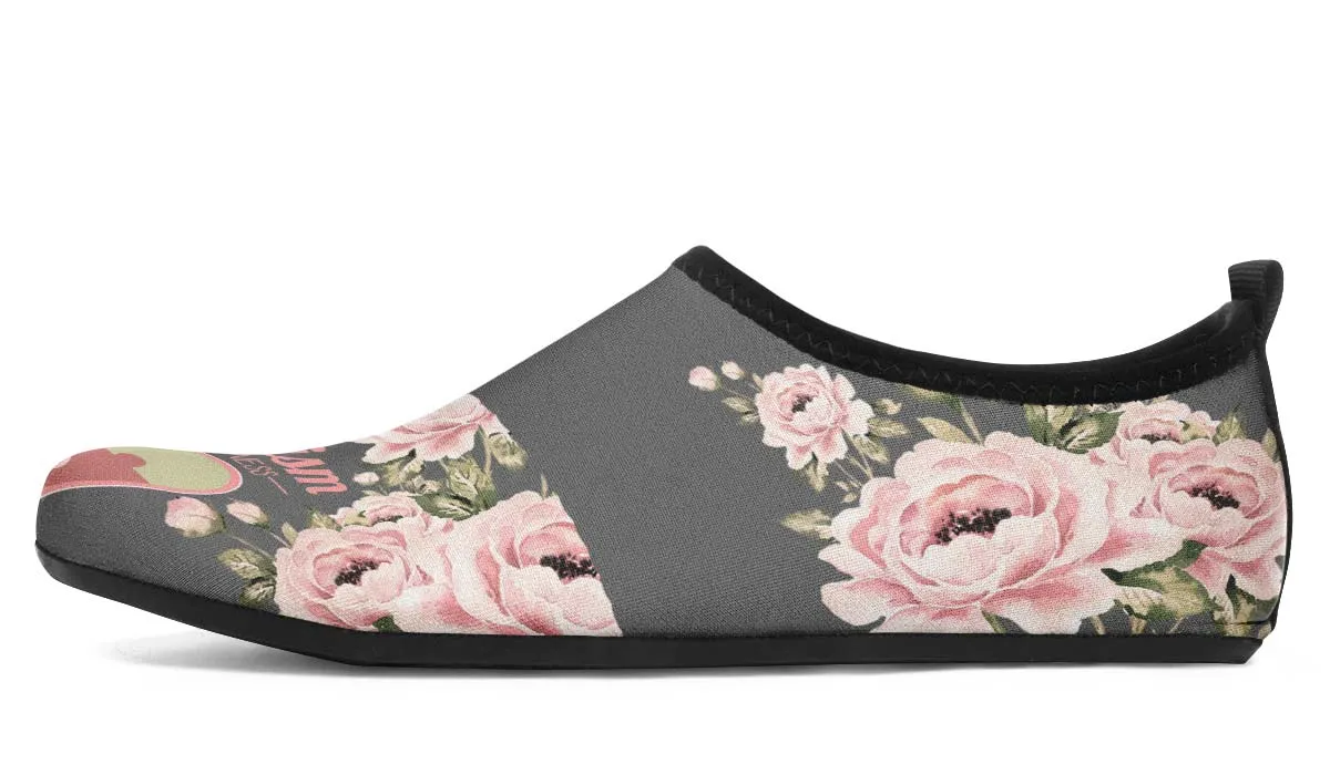 Floral Autism Awareness Aqua Barefoot Shoes