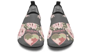Floral Autism Awareness Aqua Barefoot Shoes
