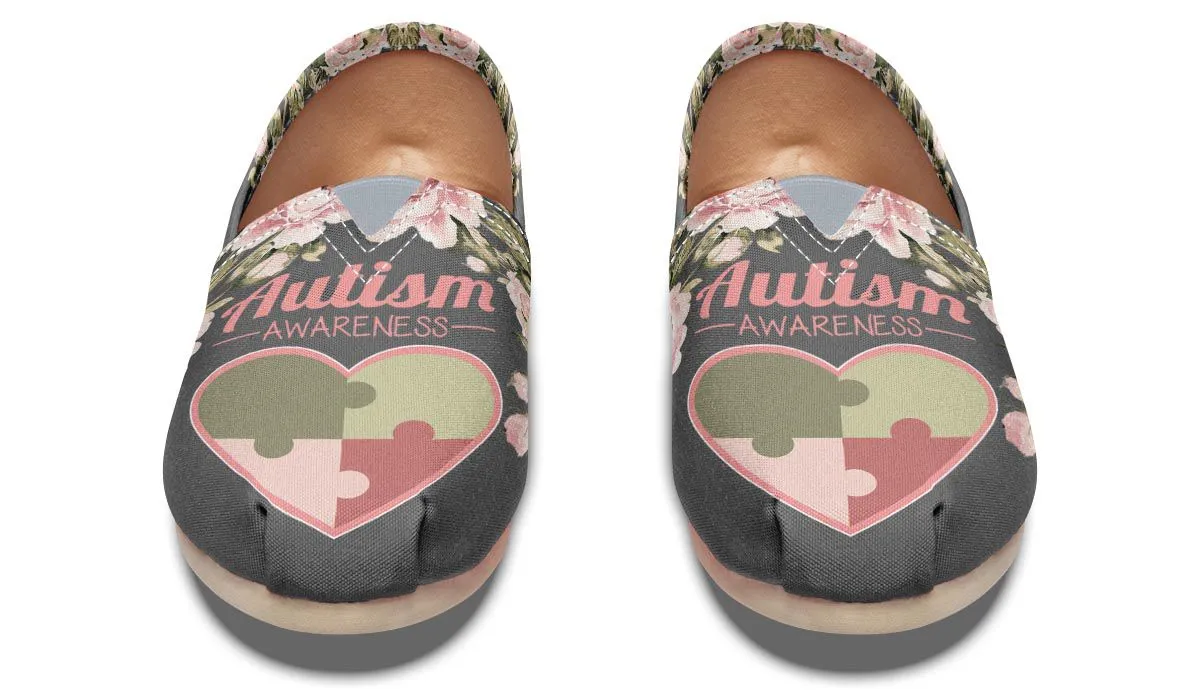 Floral Autism Awareness Casual Shoes