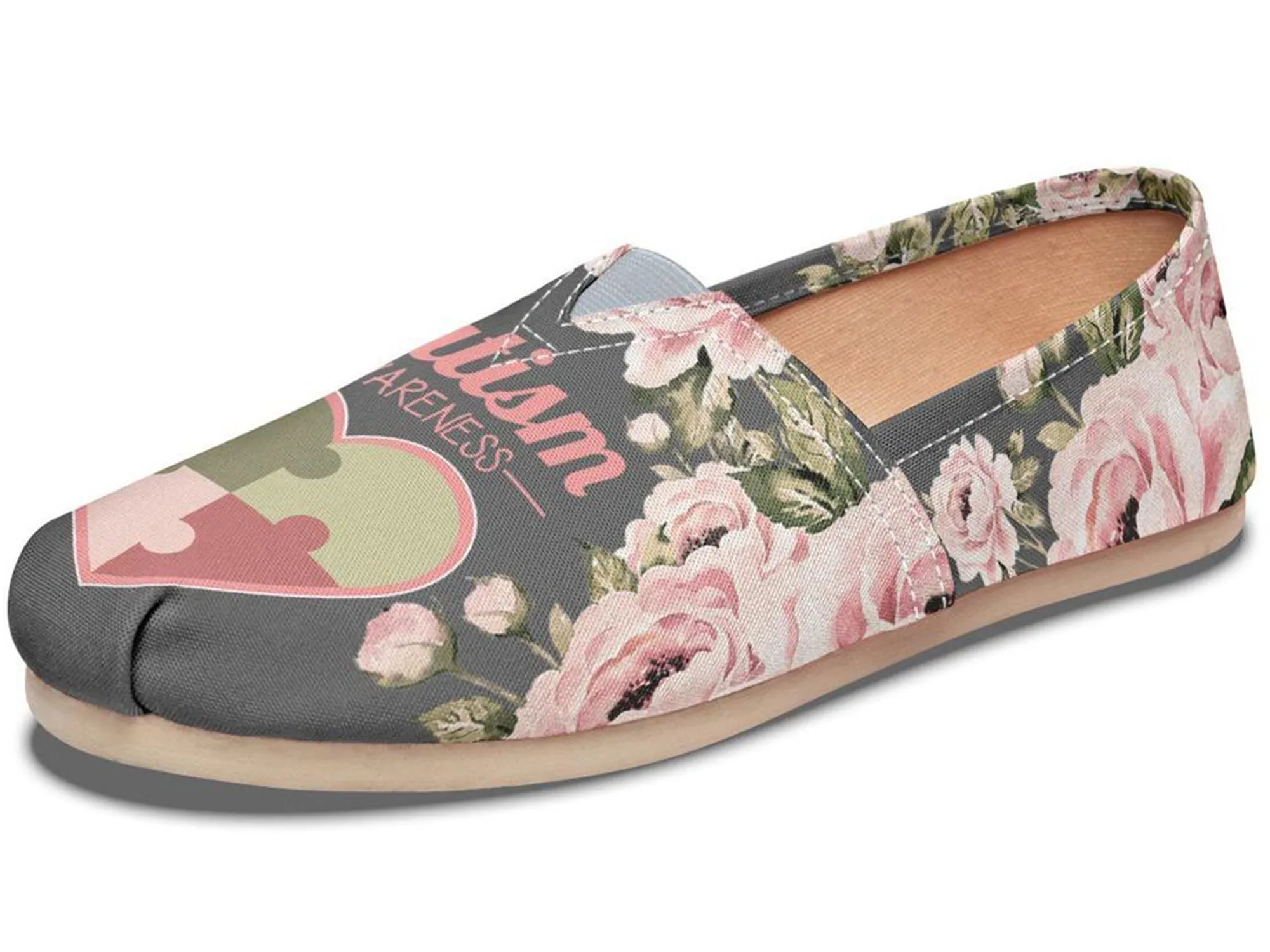 Floral Autism Awareness Casual Shoes
