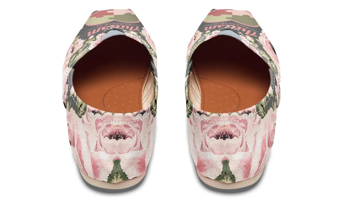 Floral Autism Awareness Casual Shoes
