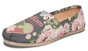 Floral Autism Awareness Casual Shoes