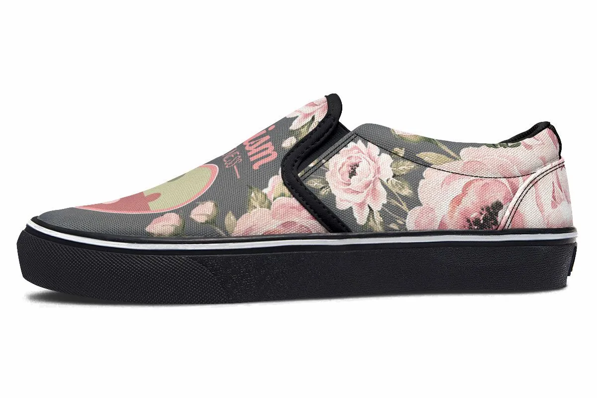 Floral Autism Awareness Slip-On Shoes