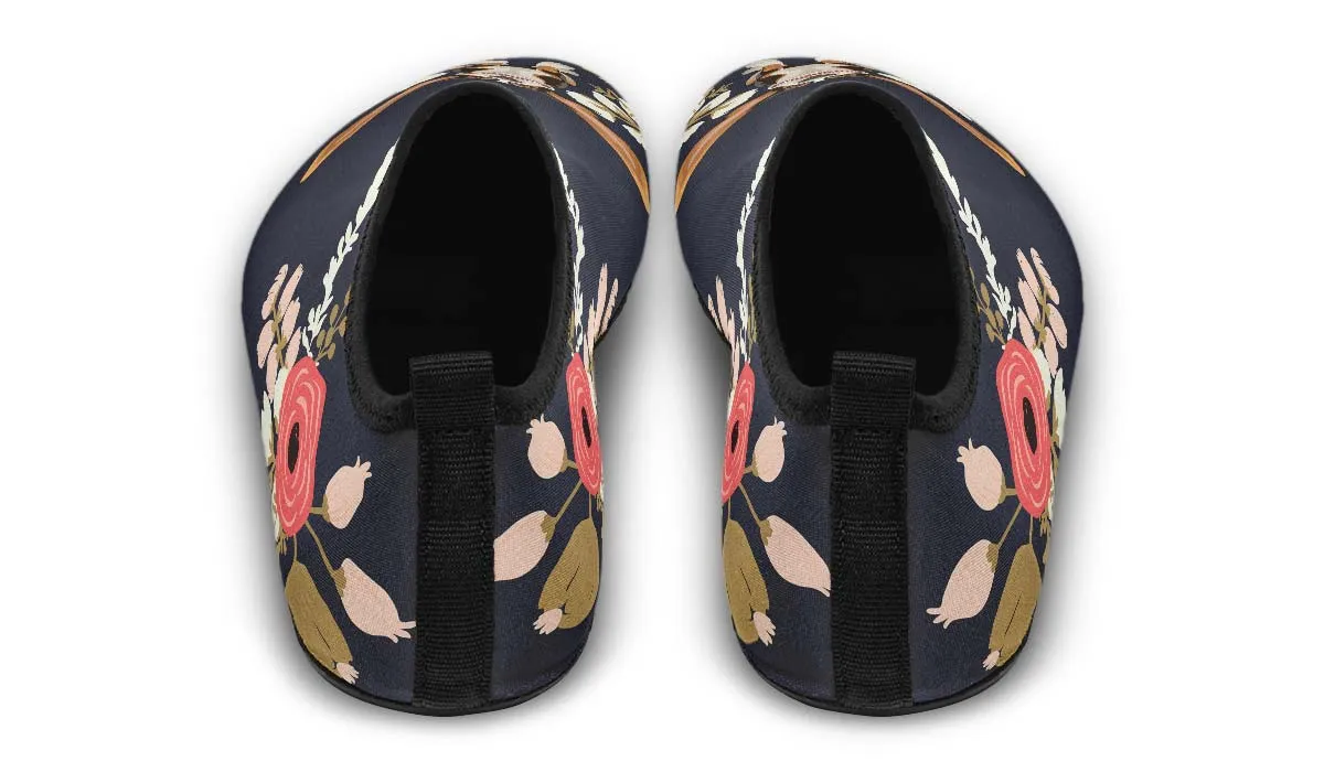 Floral Basset Hound Aqua Barefoot Shoes