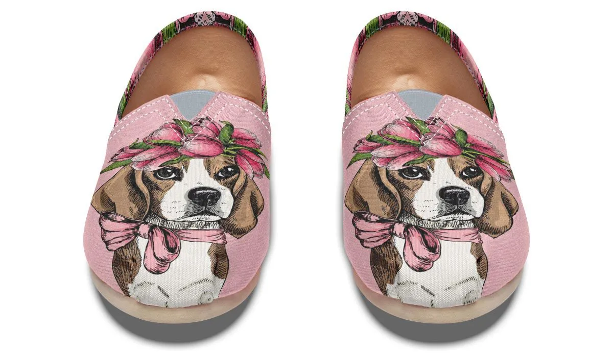 Floral Beagle Casual Shoes