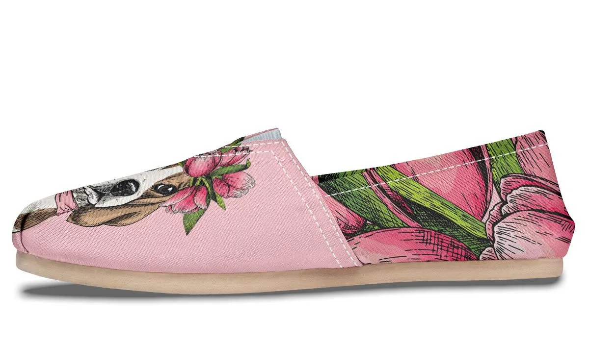 Floral Beagle Casual Shoes