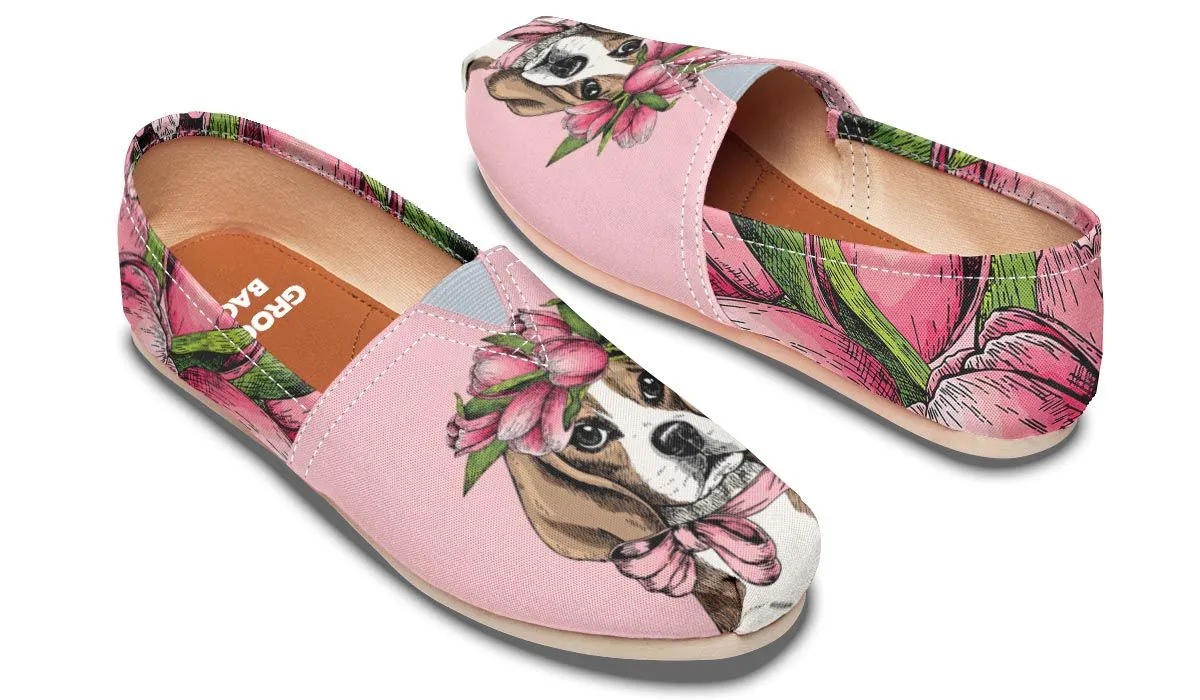 Floral Beagle Casual Shoes