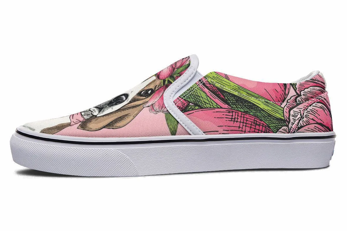 Floral Beagle Slip-On Shoes