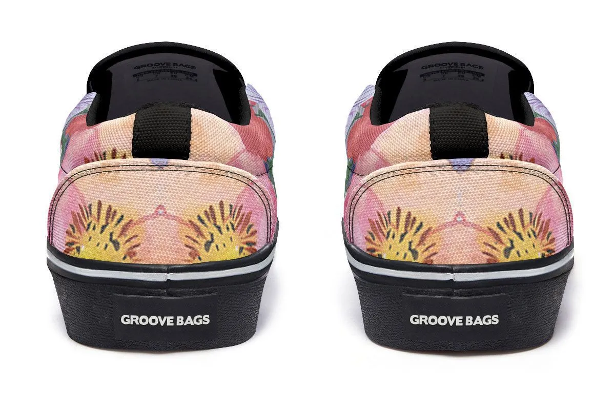 Floral Cat Slip-On Shoes