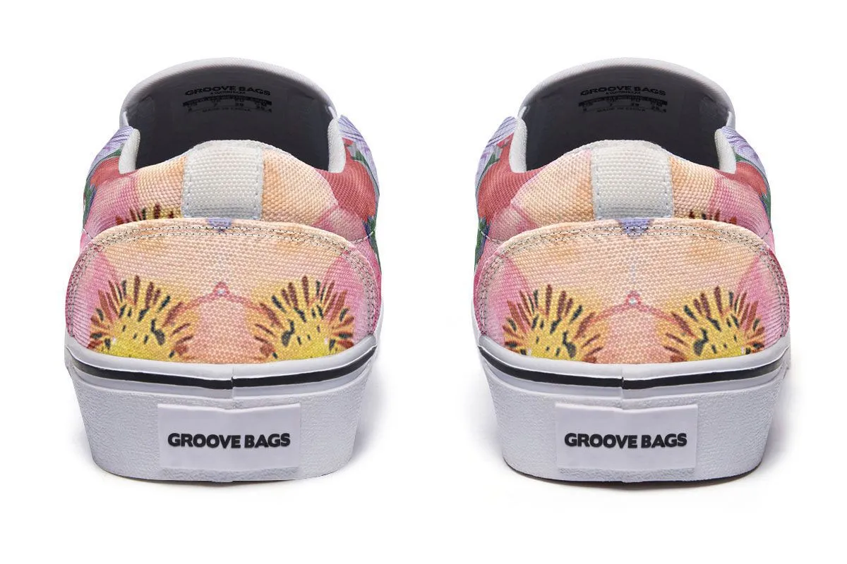 Floral Cat Slip-On Shoes