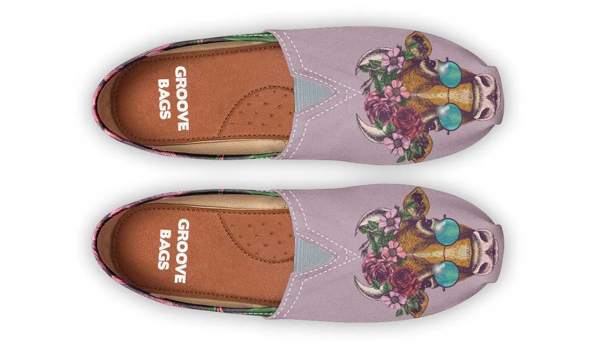 Floral Cow Casual Shoes
