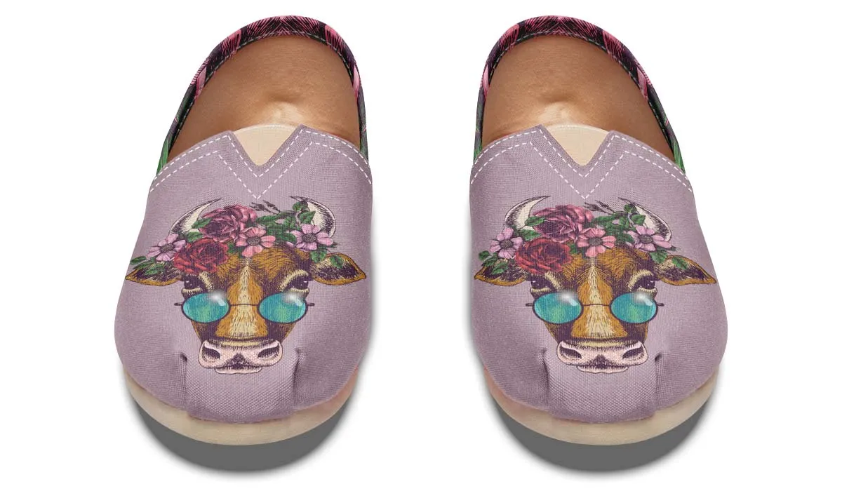 Floral Cow Casual Shoes