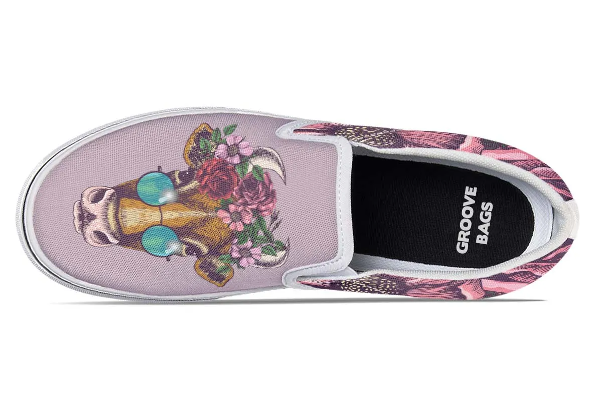 Floral Cow Slip-On Shoes