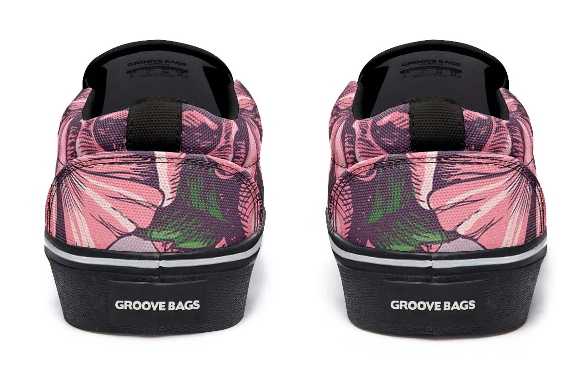 Floral Cow Slip-On Shoes