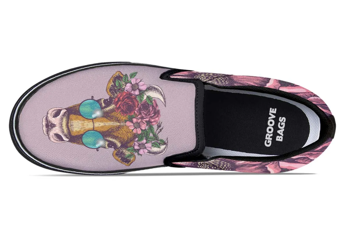 Floral Cow Slip-On Shoes