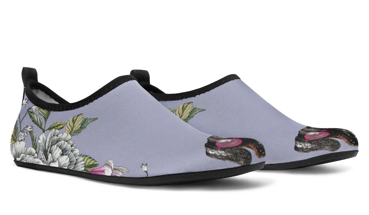 Floral Dachshund Aqua Barefoot Shoes