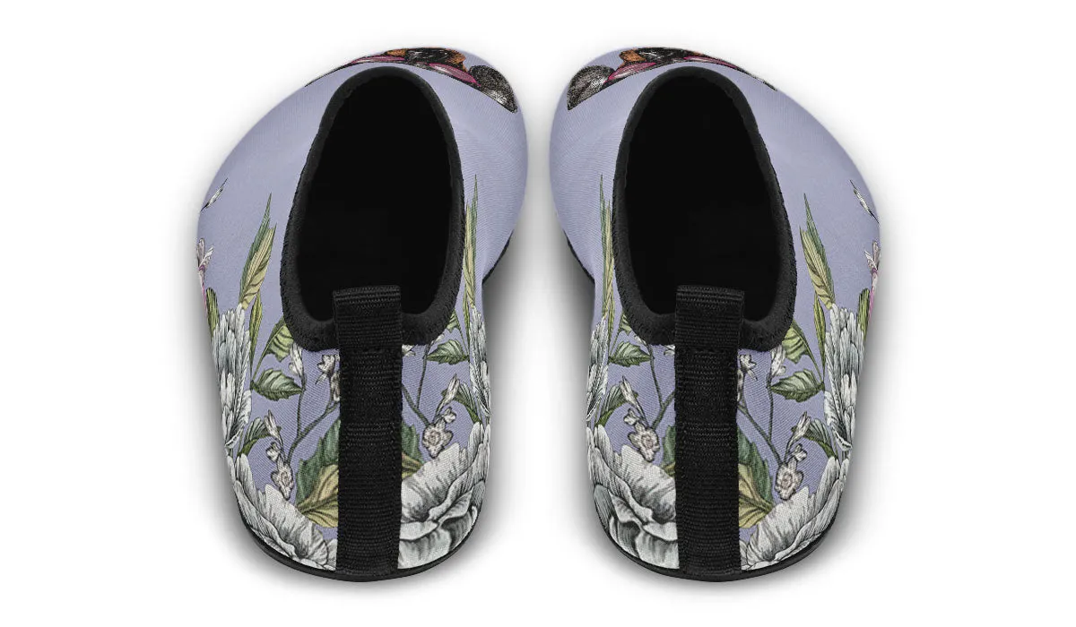 Floral Dachshund Aqua Barefoot Shoes