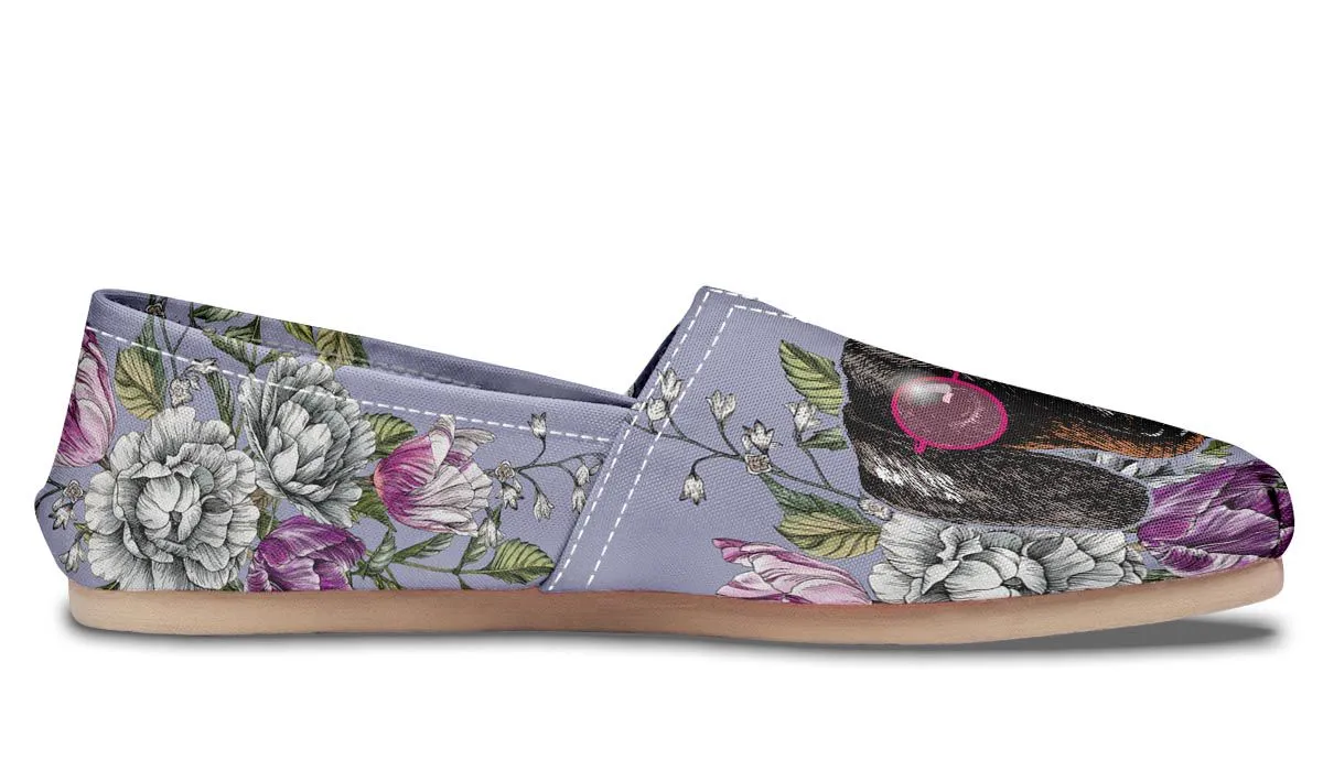 Floral Dachshund Casual Shoes
