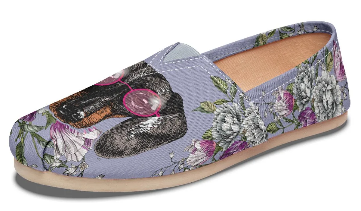 Floral Dachshund Casual Shoes