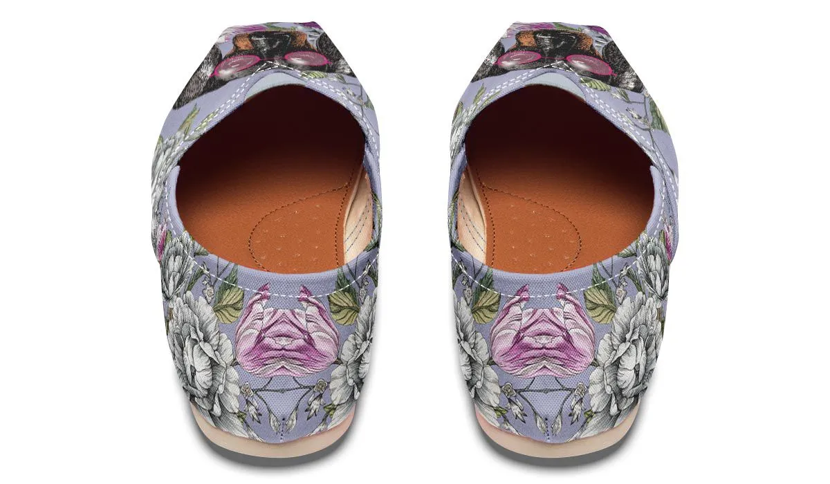Floral Dachshund Casual Shoes